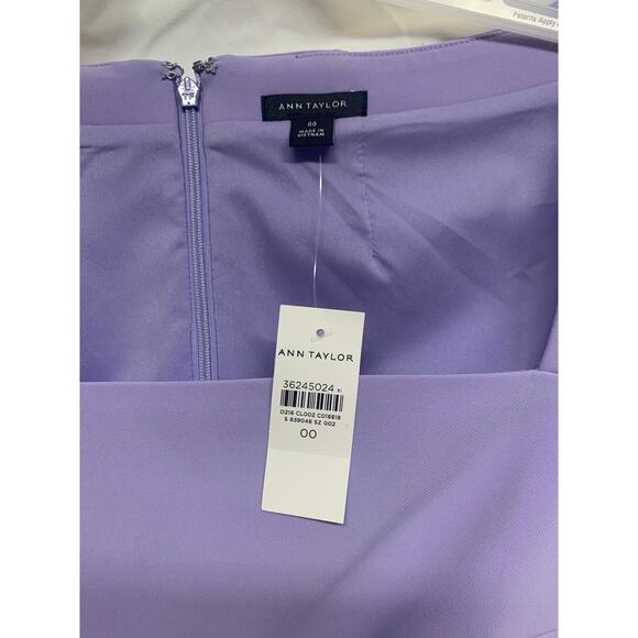 Ann Taylor Square Neck Cap Sleeve Sheath Dress Purple Petal Size 00 NWT - Picture 4 of 5